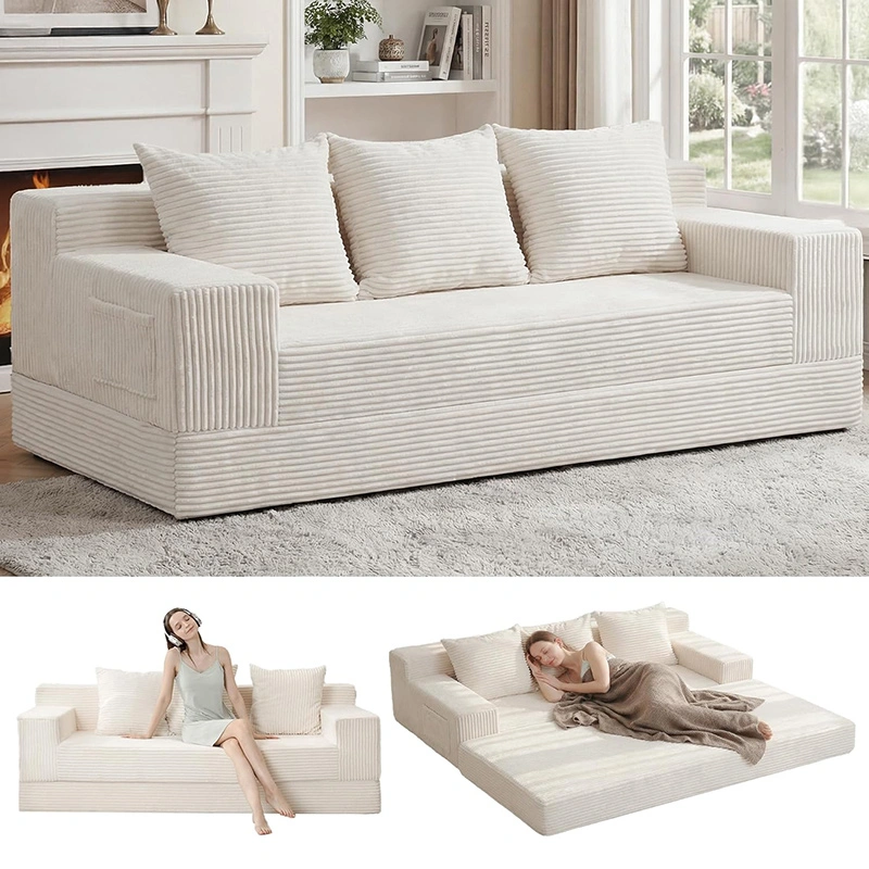 78" Convertible Pull Out Sofa Bed Compressible Boneless Couch with Easy Setup