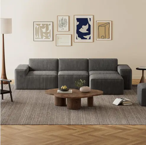 3-Seater High-density Foam Sofa With Vacuum-compressed Packing