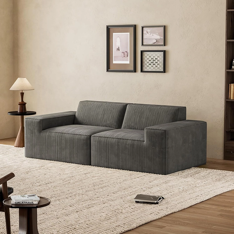 2-Seater Modular Sectional Sofa With Compressiable Foam