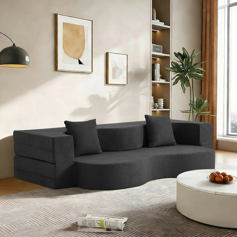 High-Density Foam Sofa Bed Convertible Sleeper for Guest Room & Bedroom