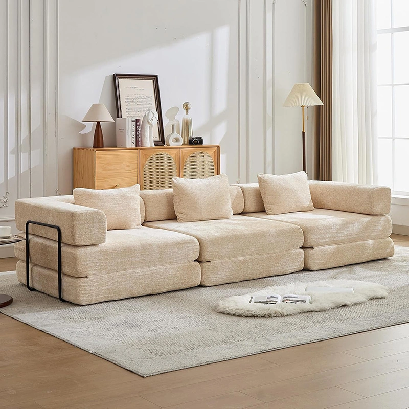 6-in-1 Convertible Sofa Bed Sleeper Couch with Pull Out Mattress