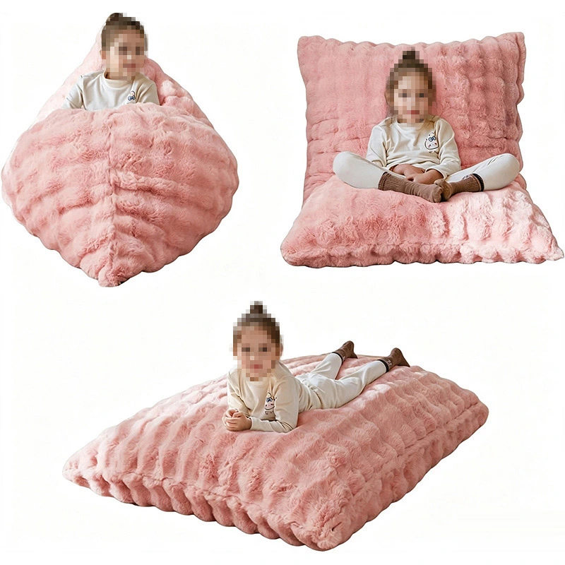 Children 3-in-1 Bean Bag Chair | Fleece Floor Cushion & Lounge Sofa