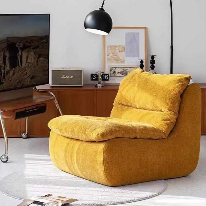 Velvet Single Foam Sofa Chair with Ottoman