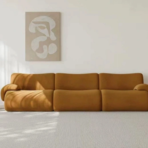 106" 3-Seater Modern Curved Compression Foam Sofa