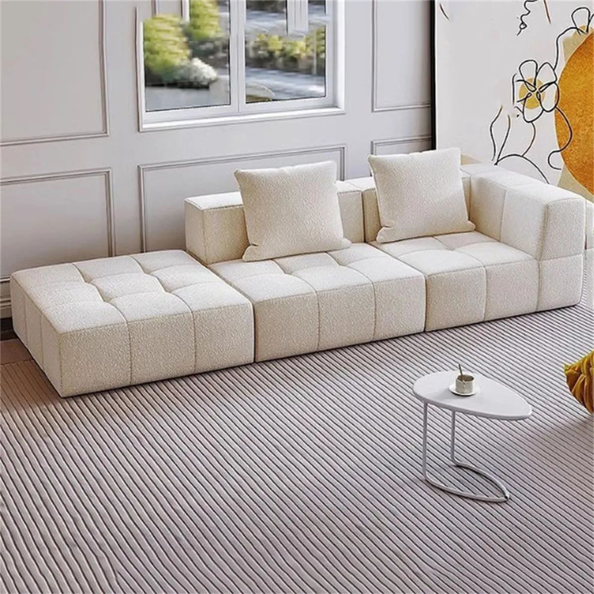 Modern Terrycloth Modular Sectional Sofa | No Assembly Boneless Couches