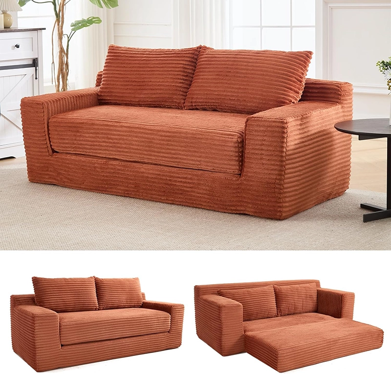 Convertible Loveseat Sofa Bed | Soft Compressed Foam Sleeper Couch