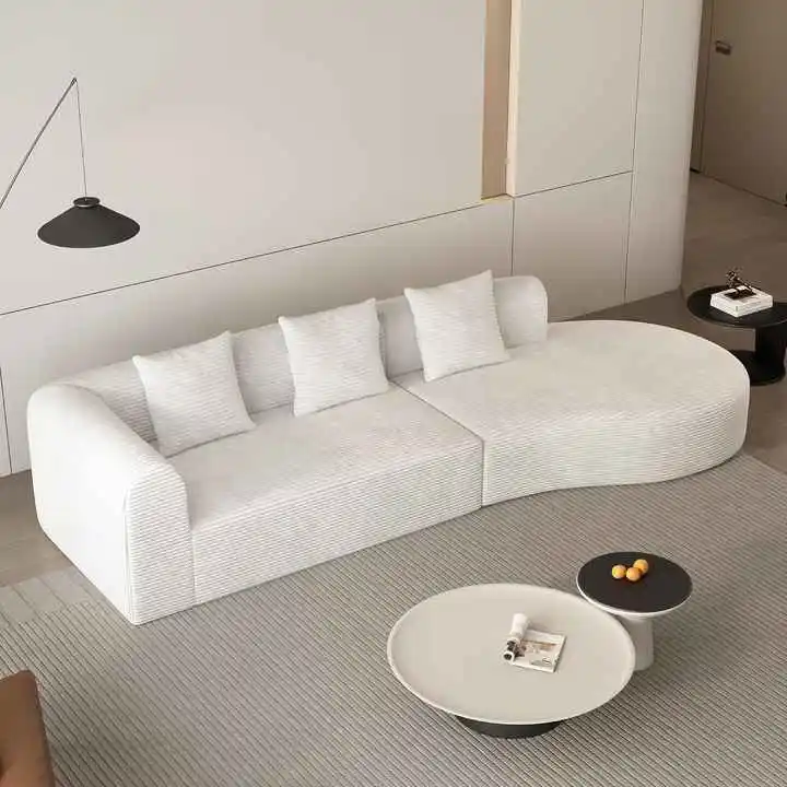 123" Compressed Foam 4-Seat Curved Cloud Couch