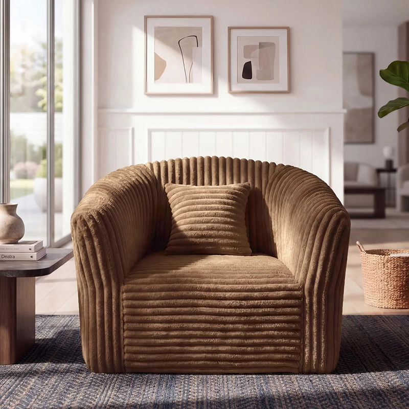 23" Corduroy Boneless Foam Sofa with Cushion